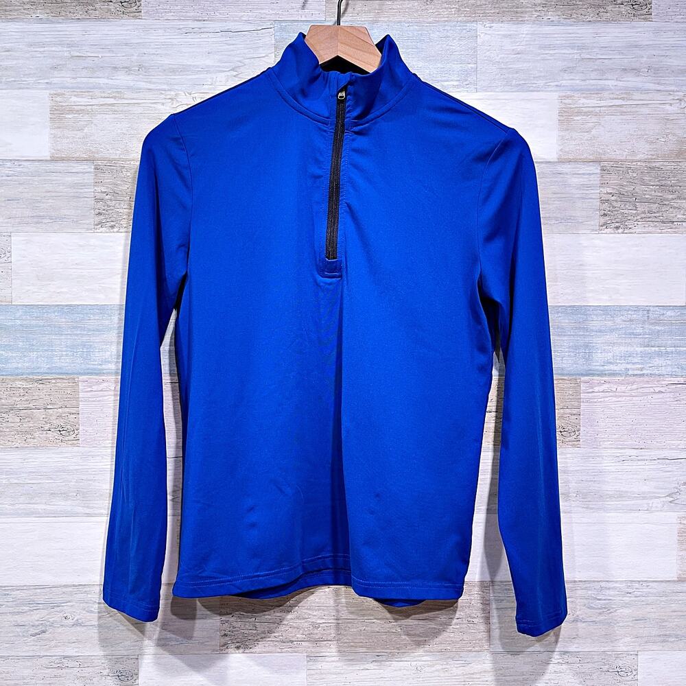 POLO Ralph Lauren 1/4 Zip Performance Jersey Pullover Blue Boys Large 14 16